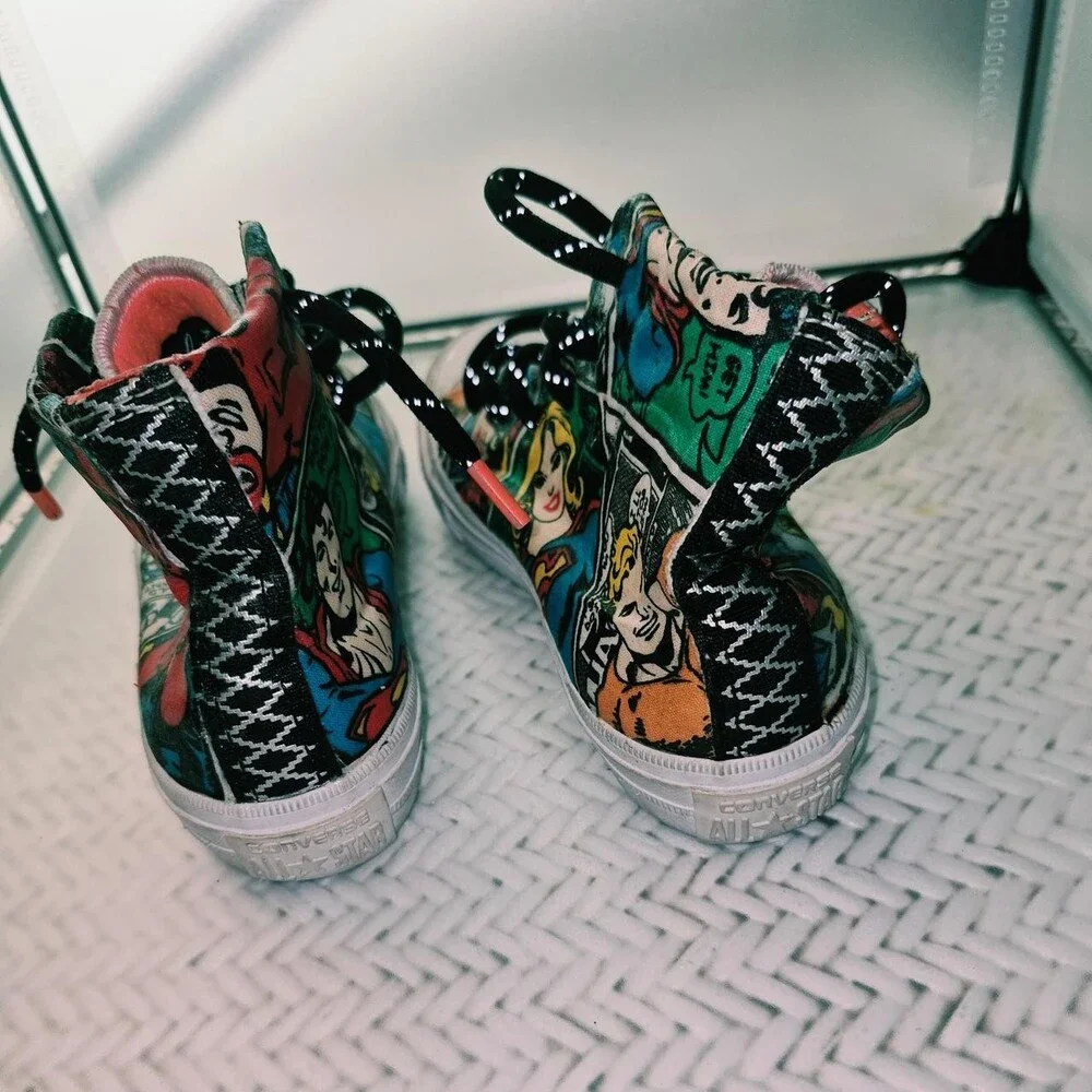 Chuck Taylor All Star Youth Comics High Top Sneakers with comic book panel desig